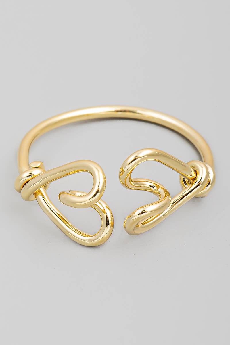 Double Heart Open Ring