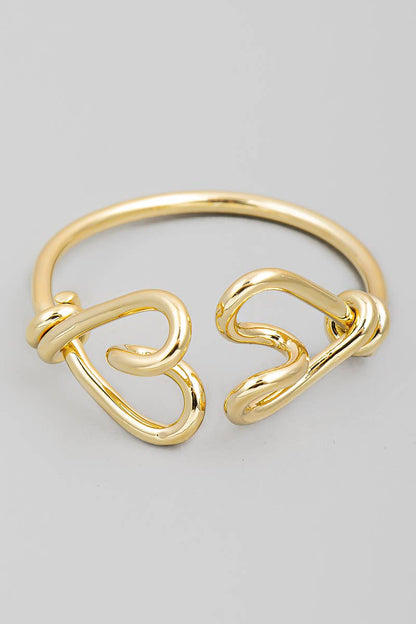 Double Heart Open Ring