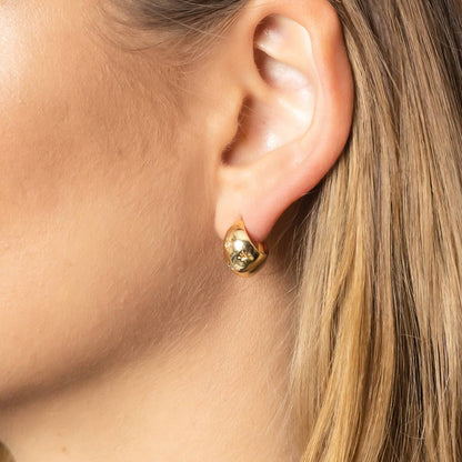 14K Gold-Dipped Star Hoop Earring