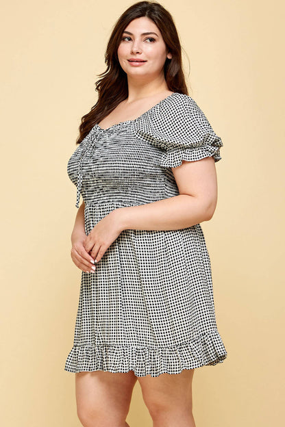 Plus Size Gingham Dress