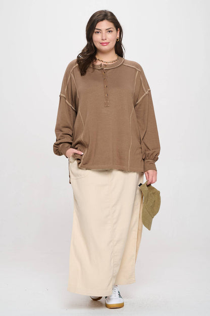 Plus Size Henley Top