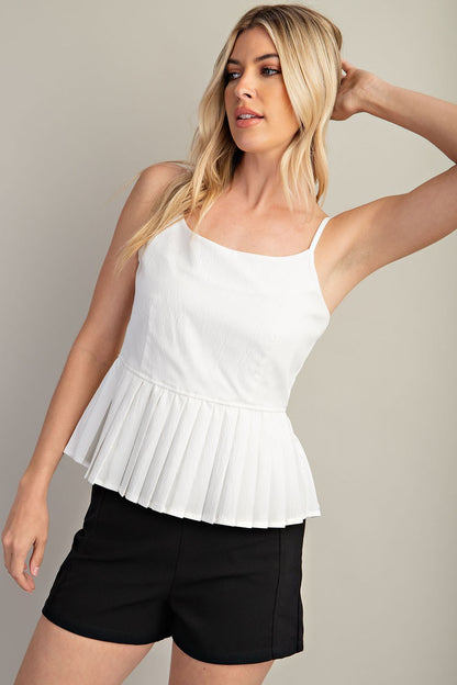 Pleated Babydoll Tank Top