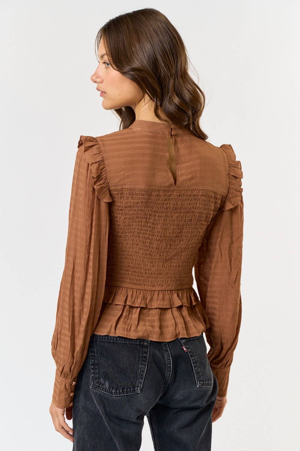 Ruffled Long Sleeve Top