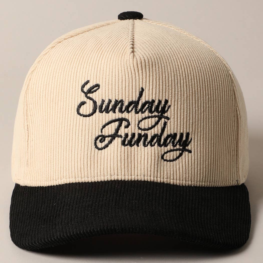 Sunday Funday Corduroy Trucker Baseball Cap