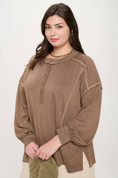 Plus Size Henley Top