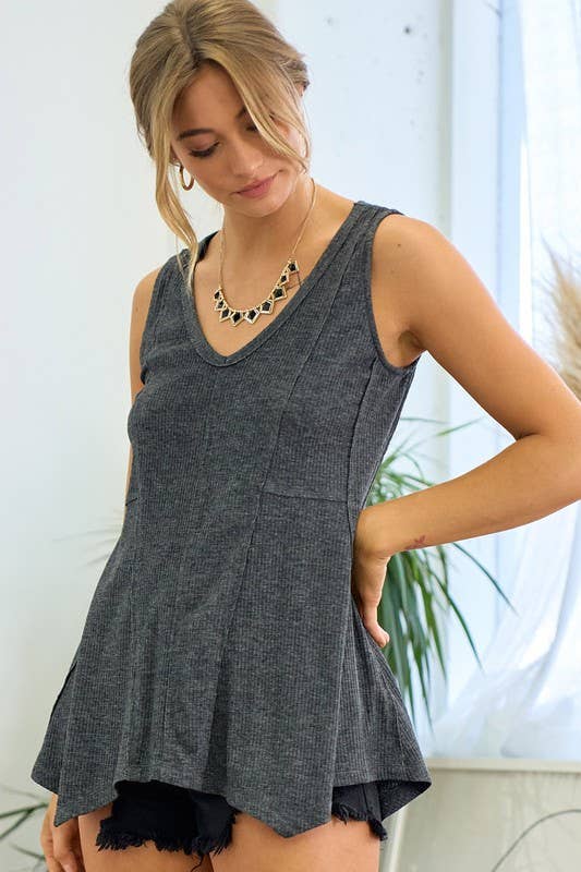 Knit Charcoal Tank Top