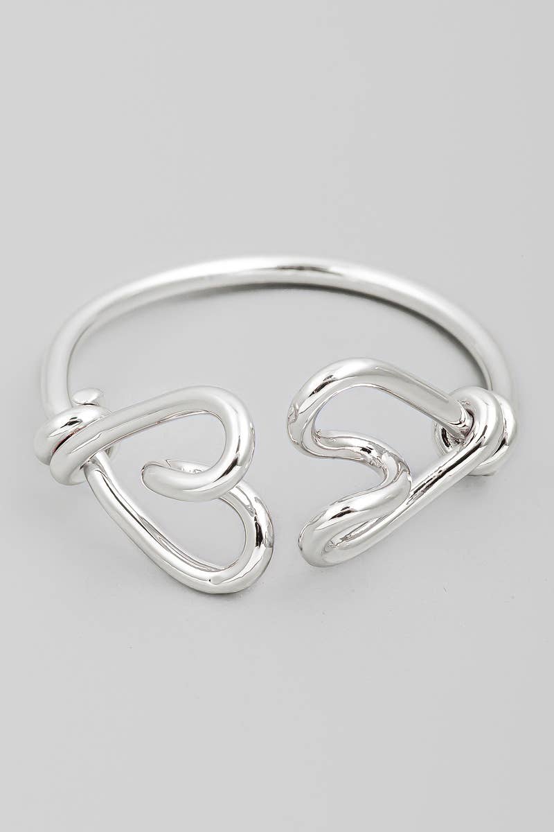 Double Heart Open Ring