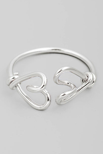 Double Heart Open Ring