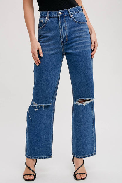 High Rise Distressed Jeans