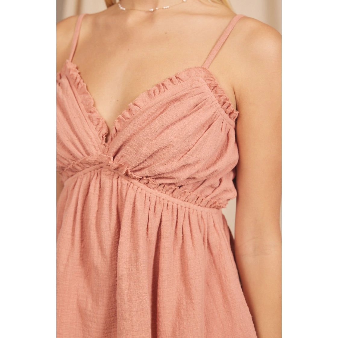 Ruffled Cotton Tank Top