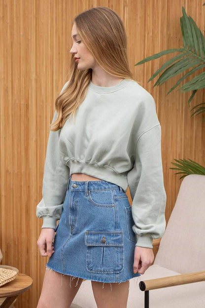 Cargo Denim Mini Skirt