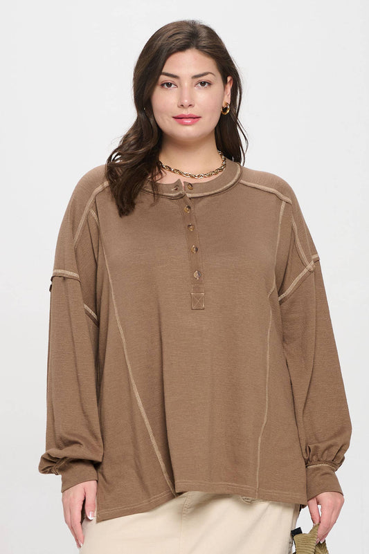 Plus Size Henley Top