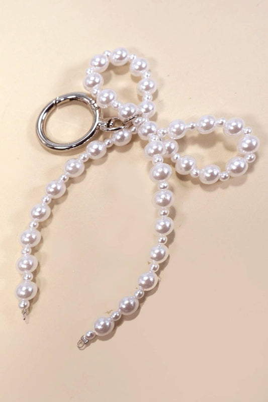 Pearl Bow Bag Charm