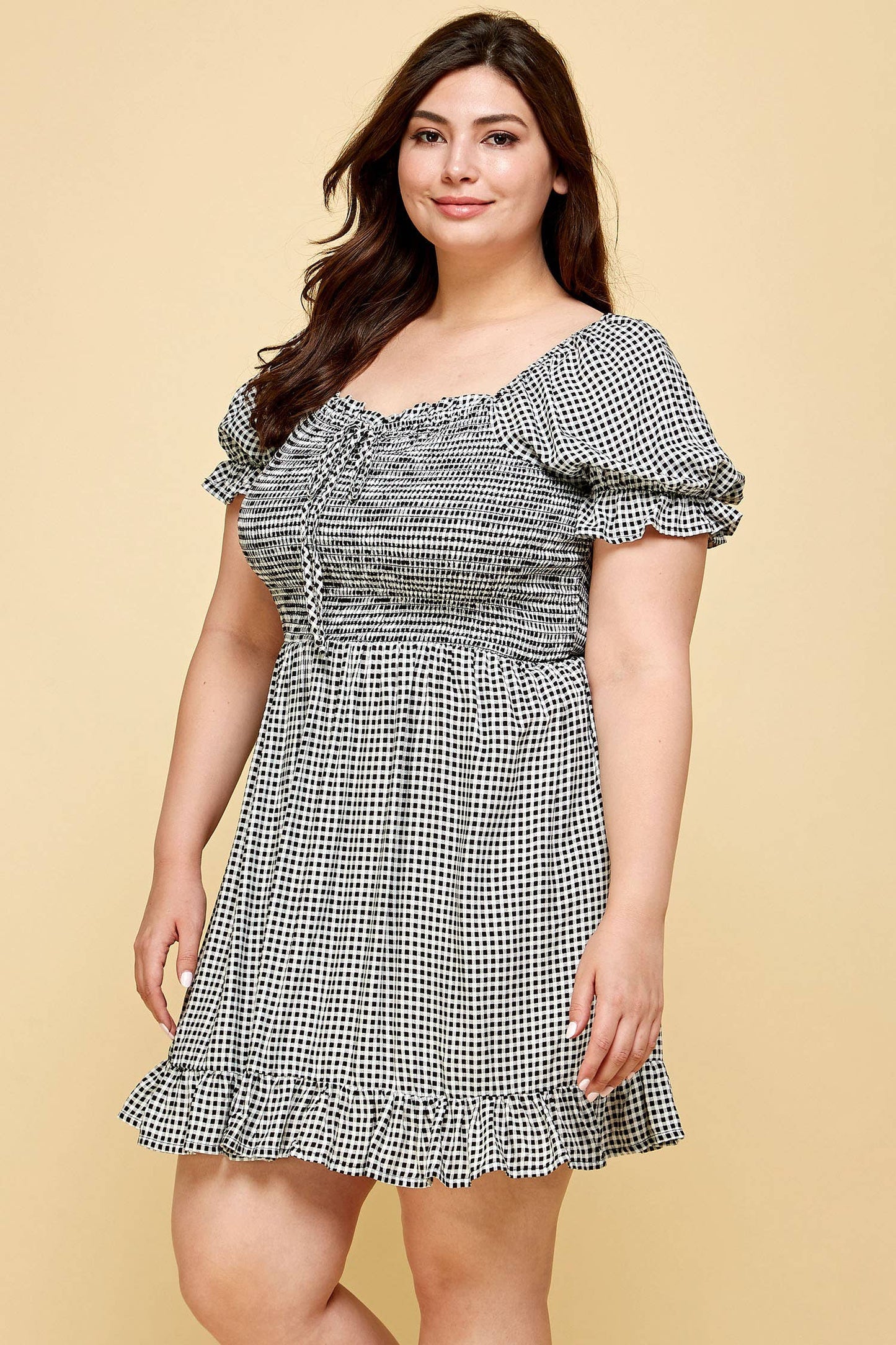 Plus Size Gingham Dress