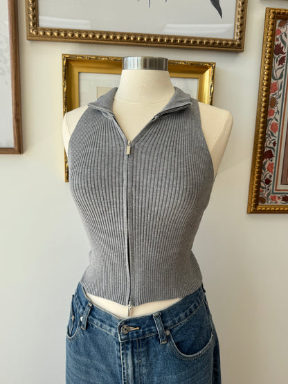 Sleeveless Zipper Top