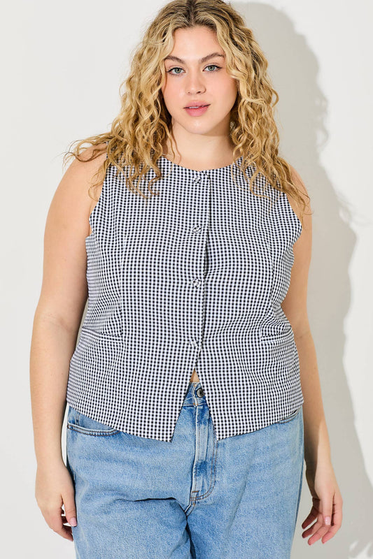 Plus Gingham Vest Top