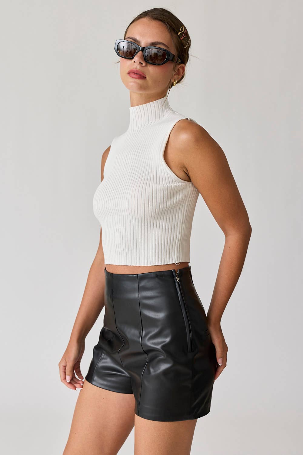 Crop High Neck Top