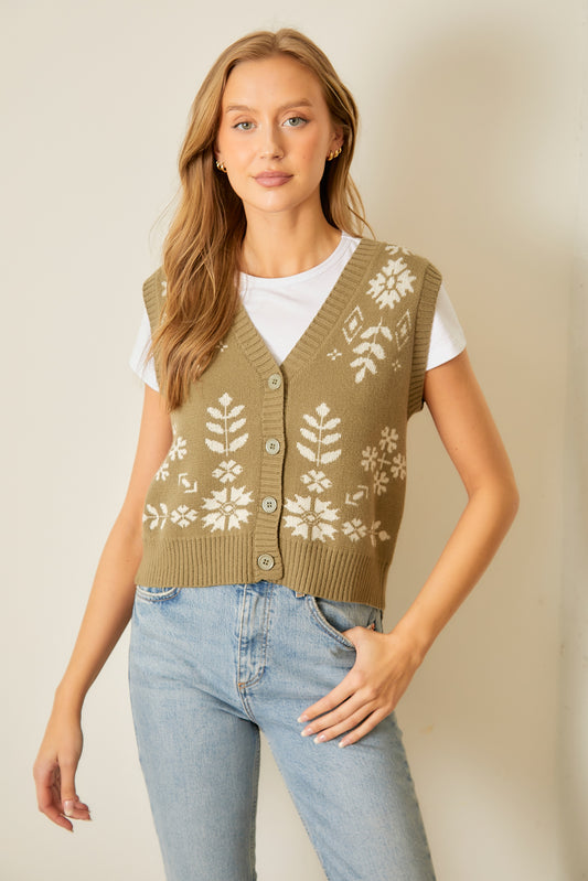 Olive Soft Sweater Vest