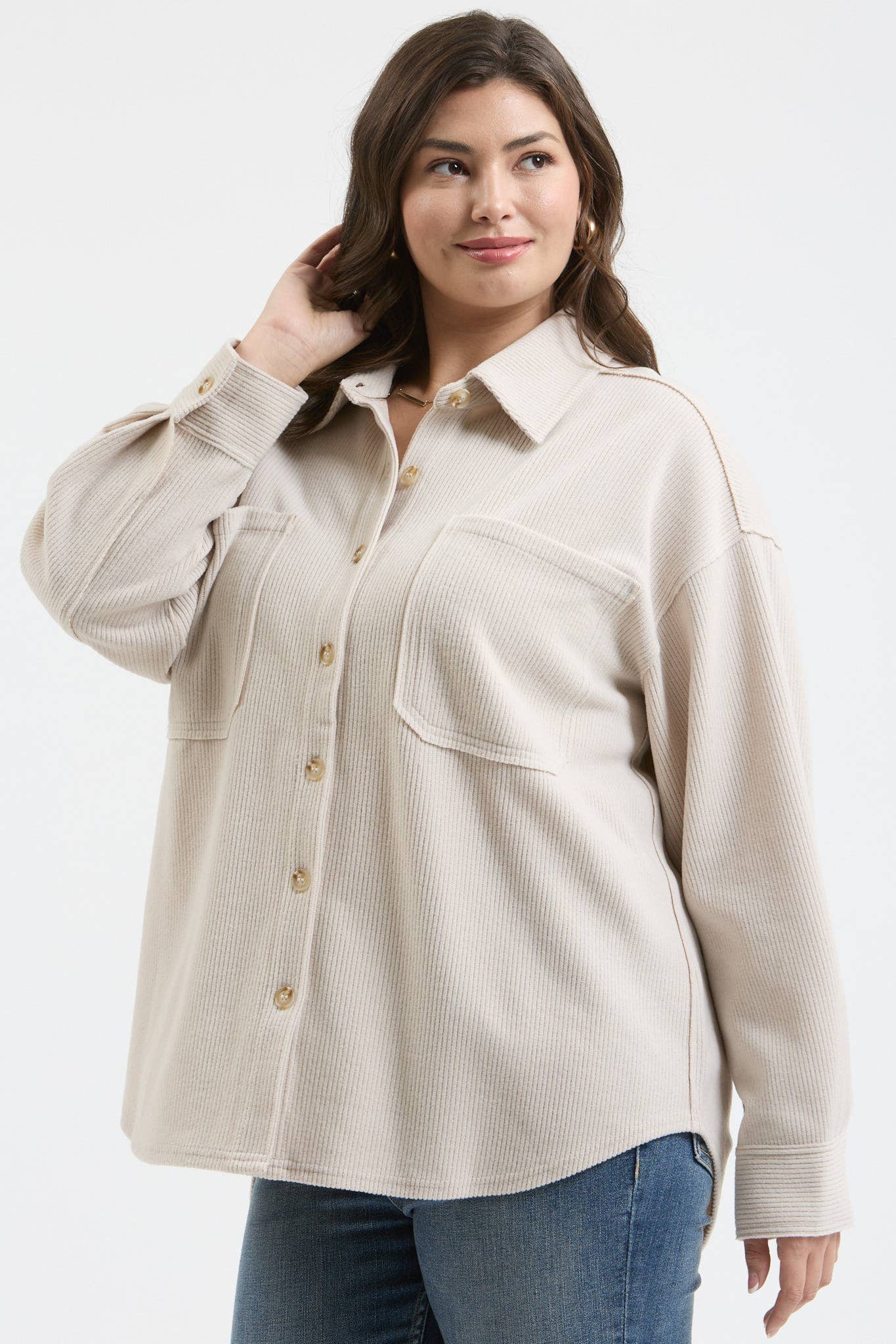 Plus Size Button Up Shacket