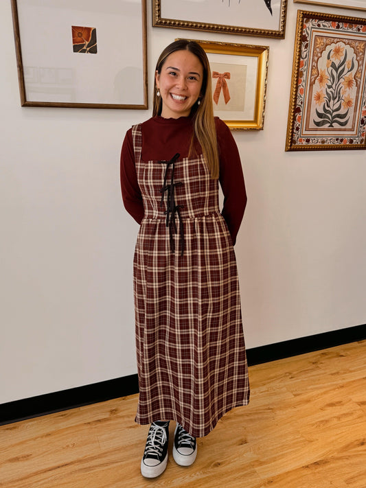 Maroon Lettuce Edge Long Sleeve Top Shirts & Tops