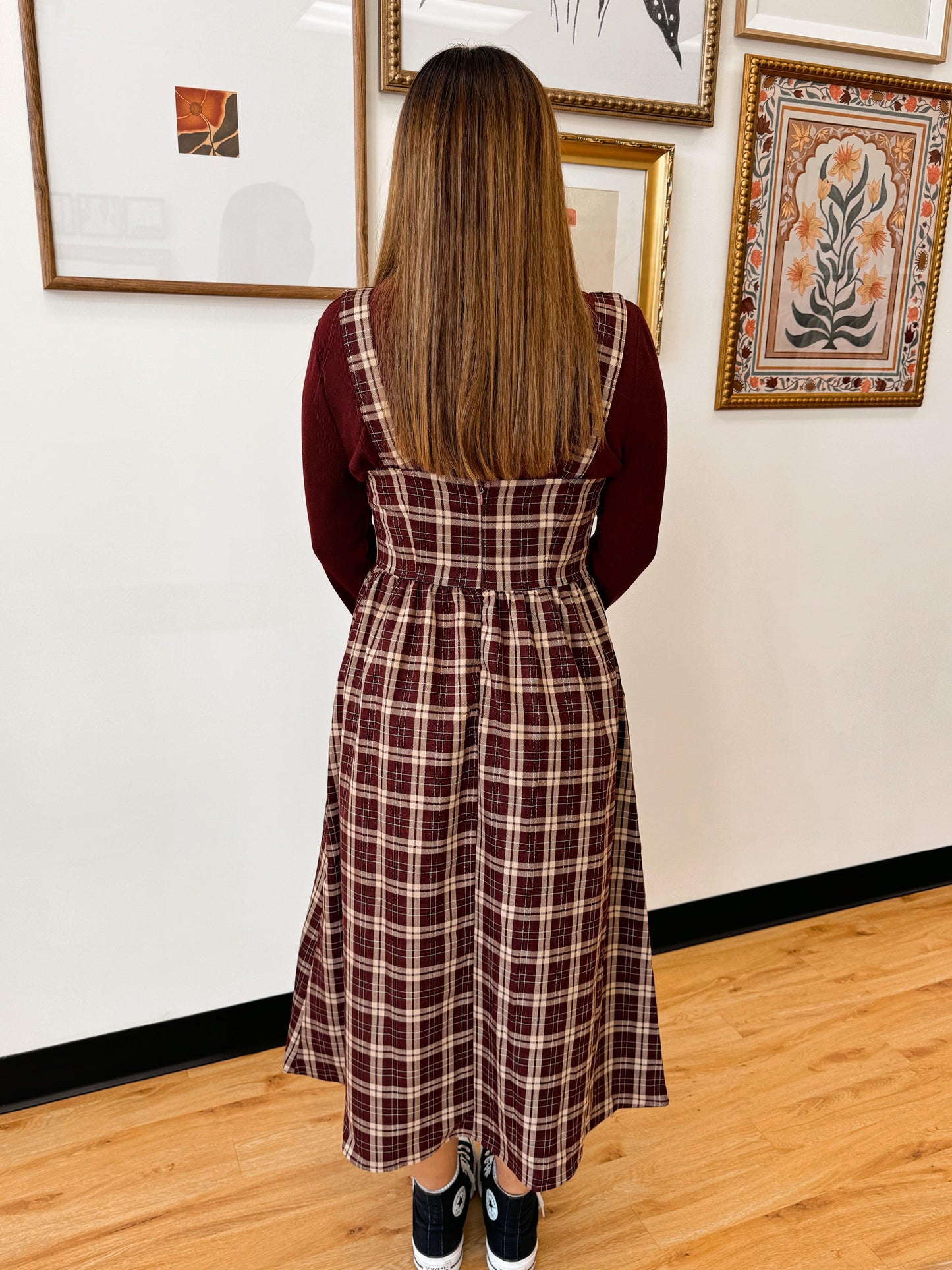 Maroon Lettuce Edge Long Sleeve Top Shirts & Tops