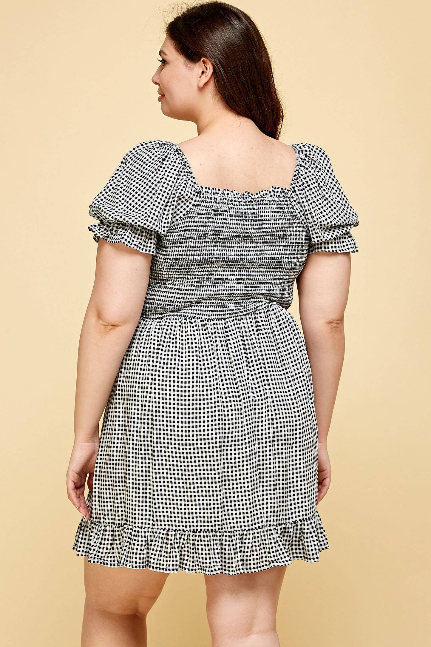 Plus Size Gingham Dress