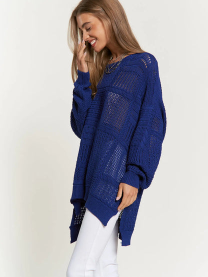 Patchwork Long-Sleeve Sweater