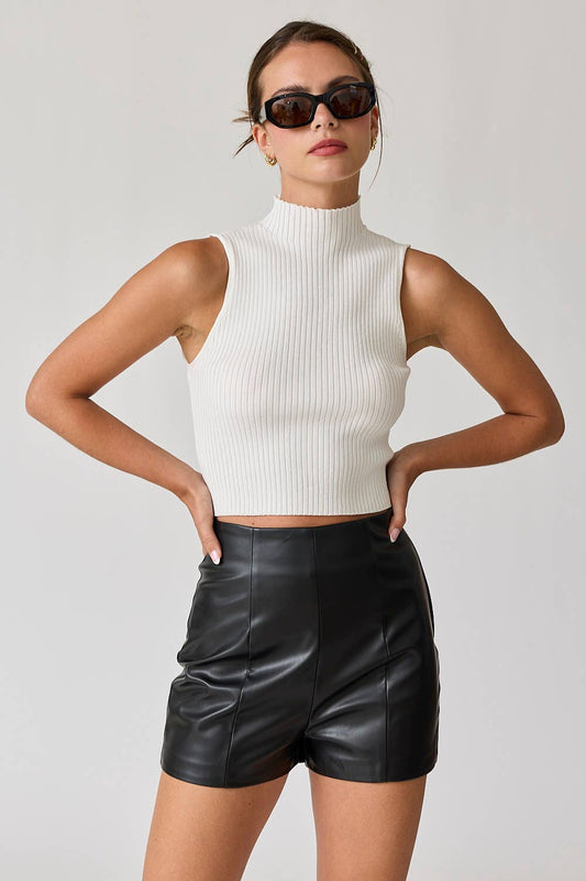 Crop High Neck Top