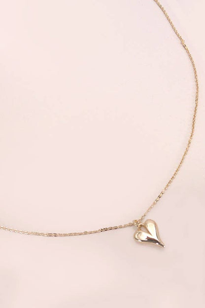 Gold Heart Charm Necklace