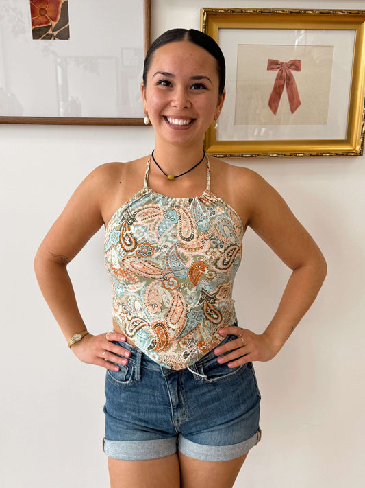 Paisley Halter Top Shirts & Tops