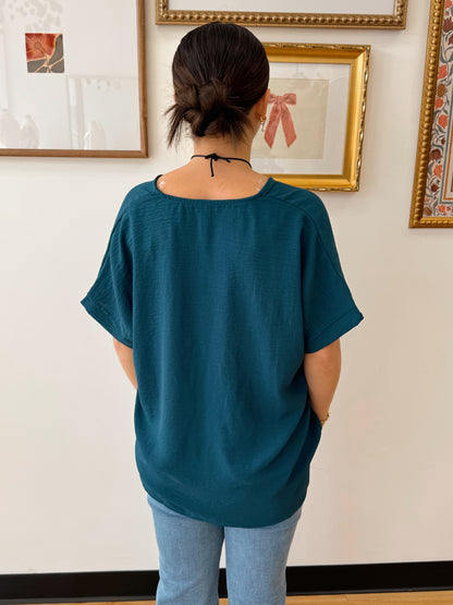 Solid Color Blouse Top