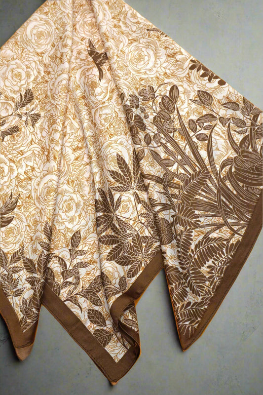 Neutral Floral Scarf Scarf