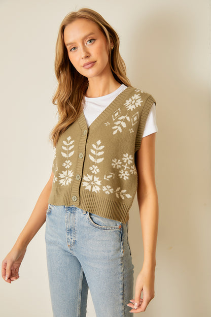 Olive Soft Sweater Vest