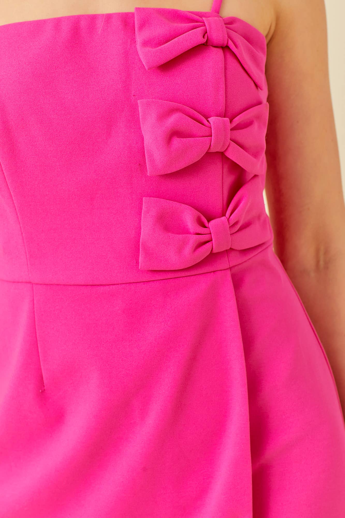 Bow Trim Pink Romper