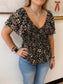 V-Neck Smocked Bodice Top Shirts & Tops