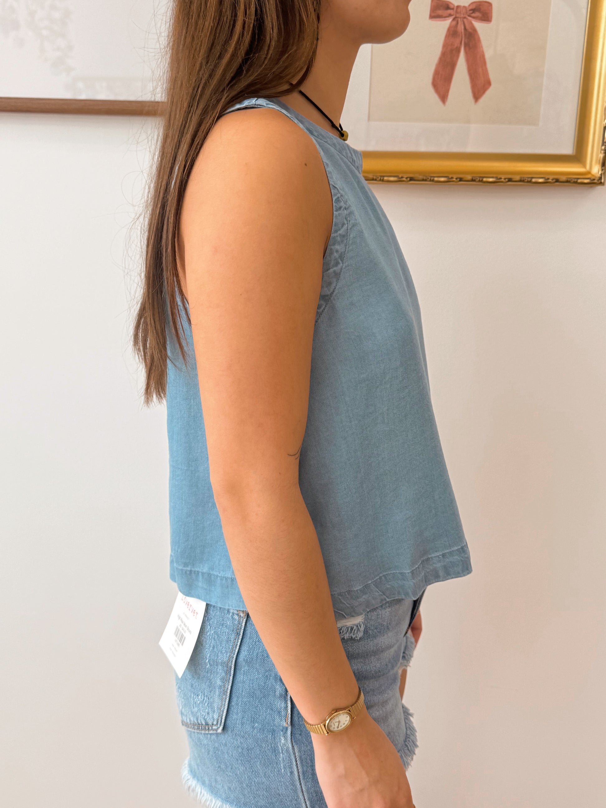 Easy Breezy Chambray Tank Shirts & Tops