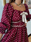 Maroon Polka-Dot Dress