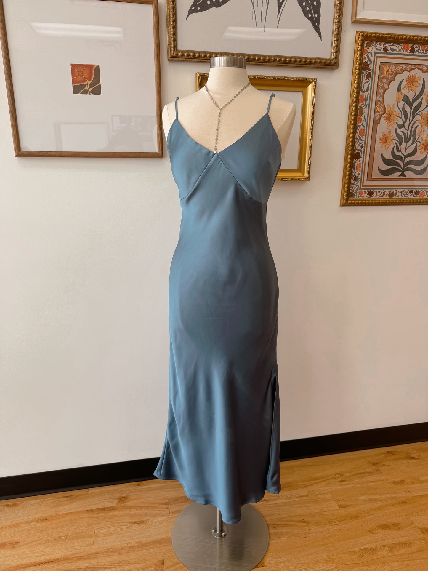 Satin Blue Cami Dress