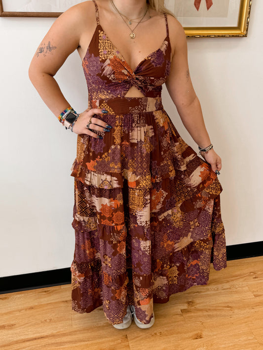 Boho Patchwork Tiered Maxi Dress Dress