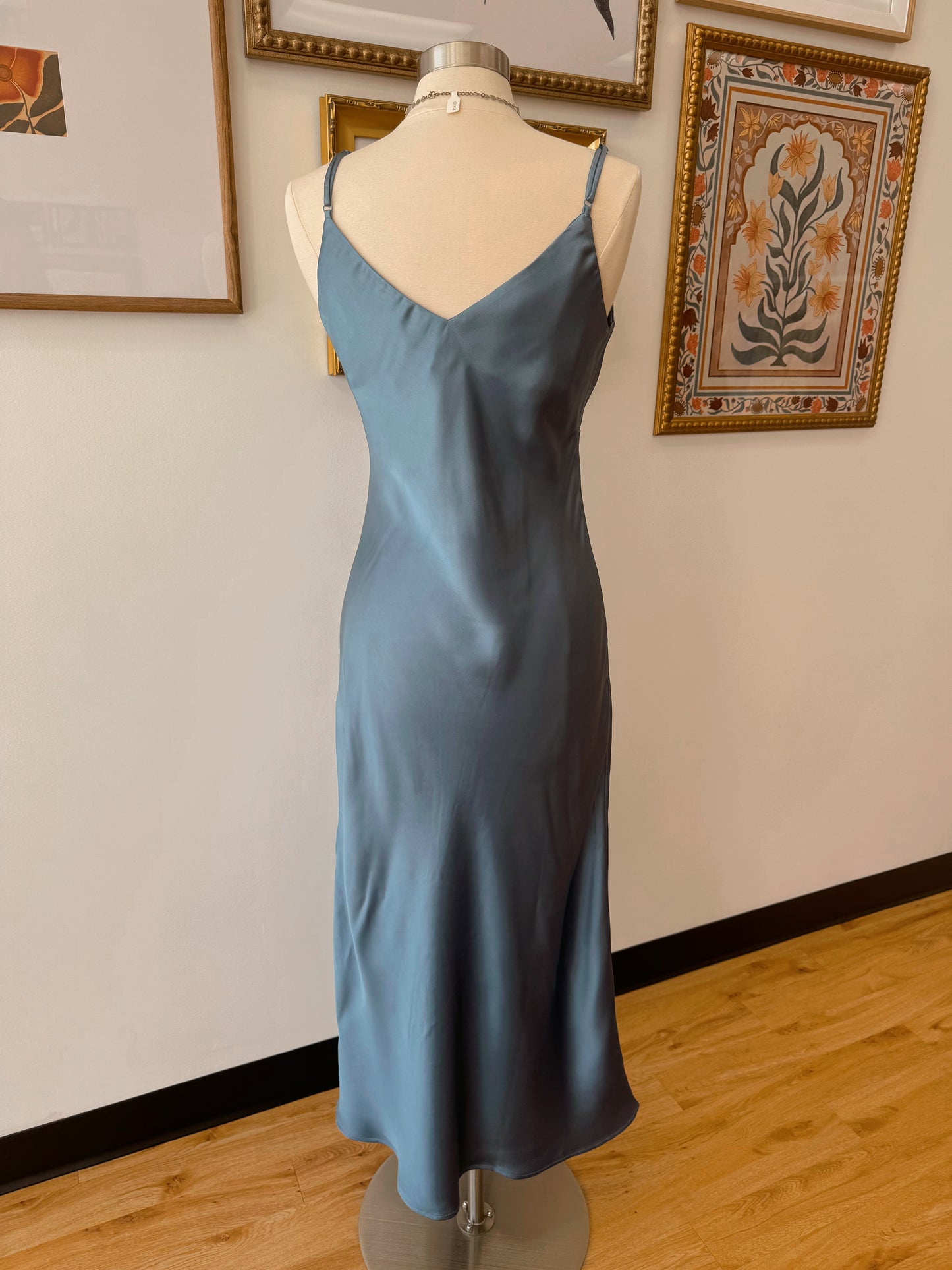 Satin Blue Cami Dress