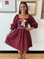 Maroon Polka-Dot Dress