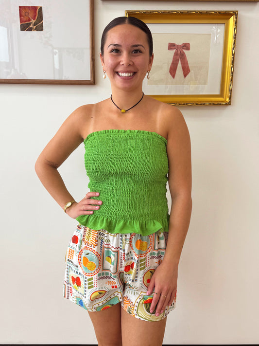 Ruffle Smocked Tube Top Shirts & Tops