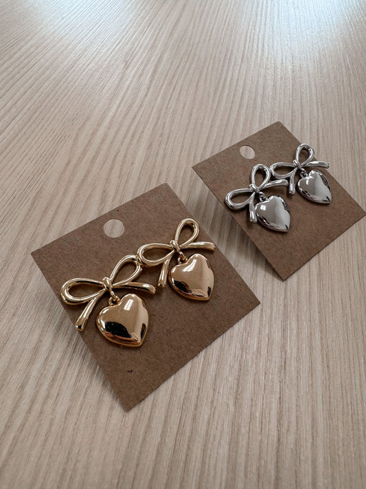 Heart Bow Earrings