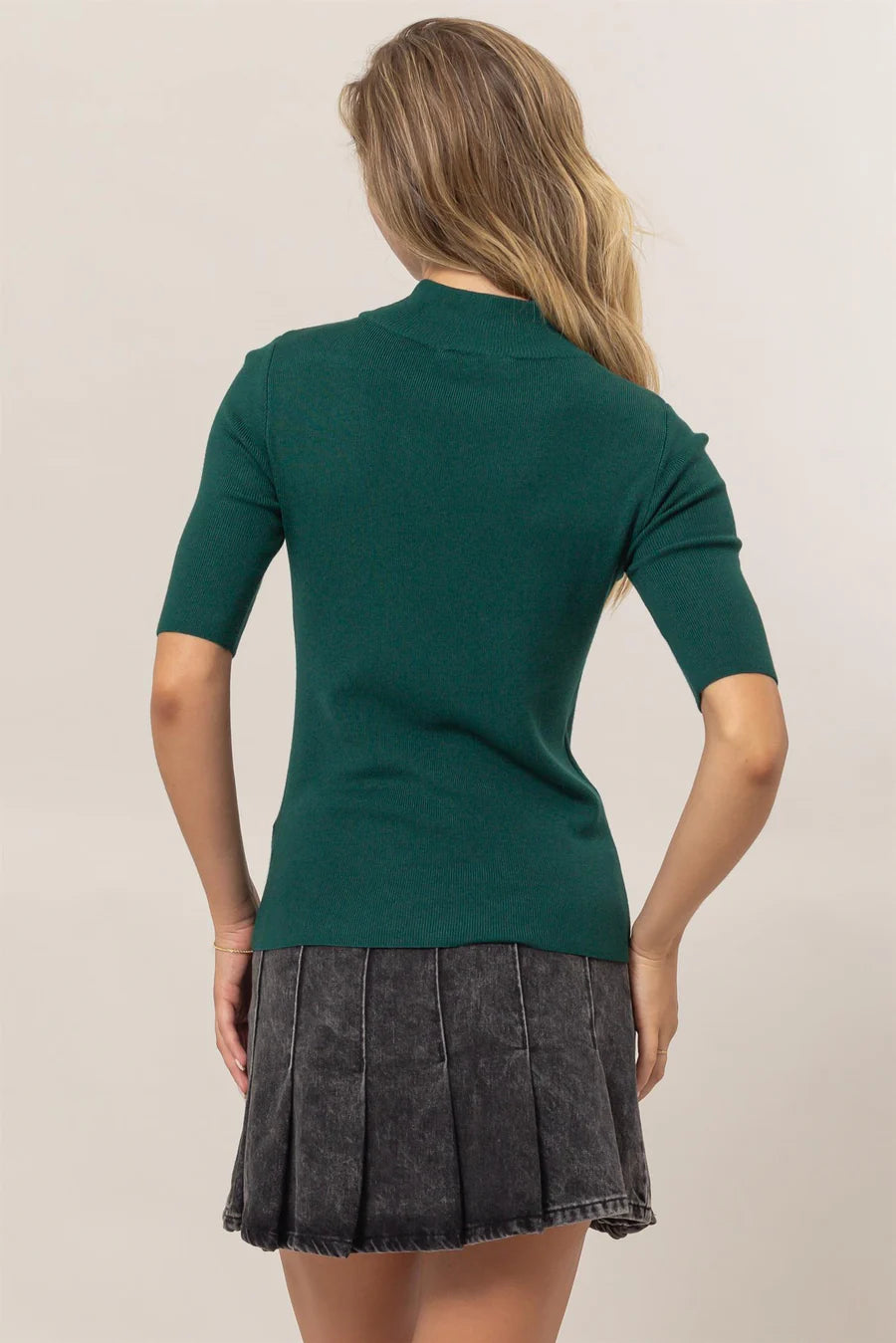 Emerald Mock Neck Top