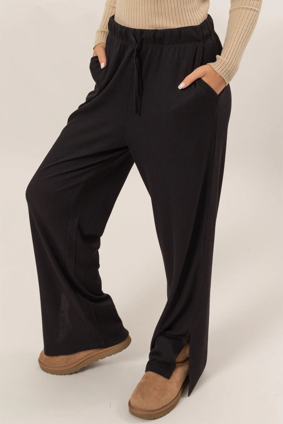 Ribbed Flowy Pants