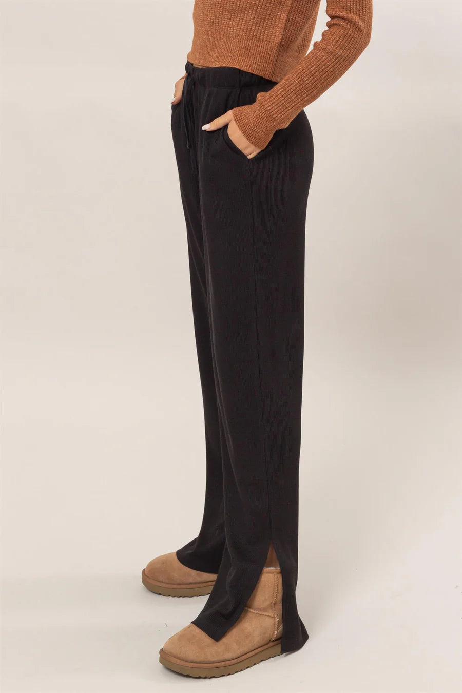 Ribbed Flowy Pants