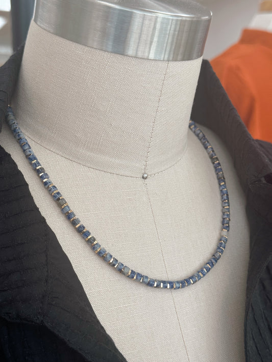 Blue Beaded Necklace Necklaces