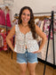 Blue Bloom Tie Top Shirts & Tops