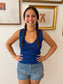 Scallop Edge Ribbed Tank Top Shirts & Tops
