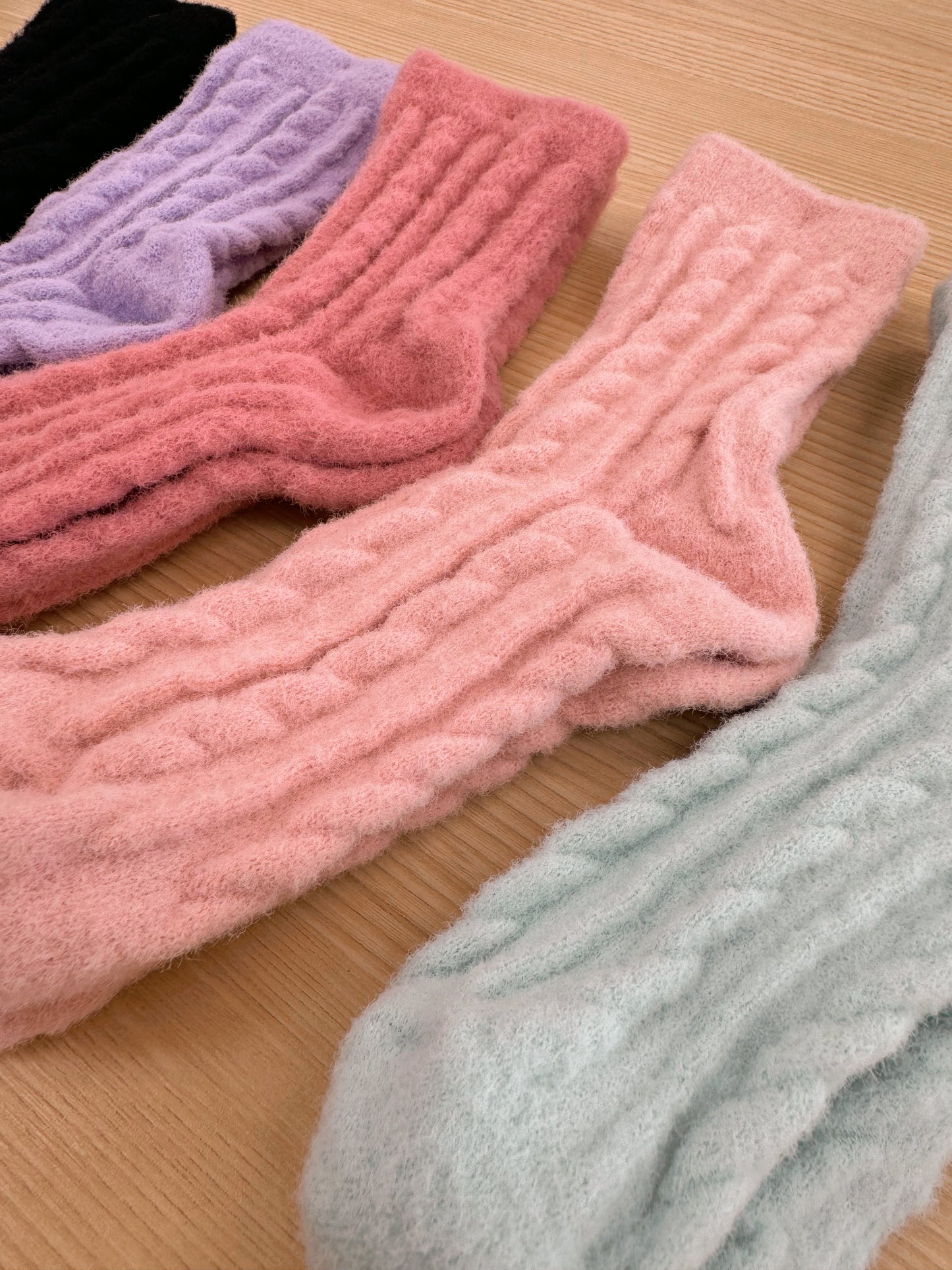 Plush Cable Knit Socks